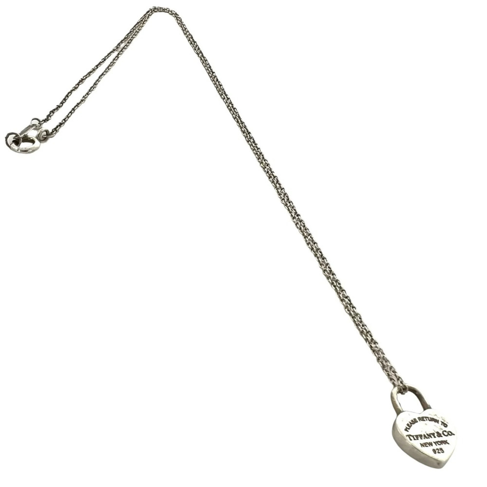 TIFFANY&Co. Tiffany Heart Lock Necklace, Sterling Silver 925 Pendant, Accesso...